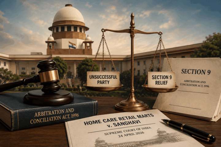 Section 9 relief for unsuccessful parties under Home Care Retail Marts v. Sanghavi arbitration ruling