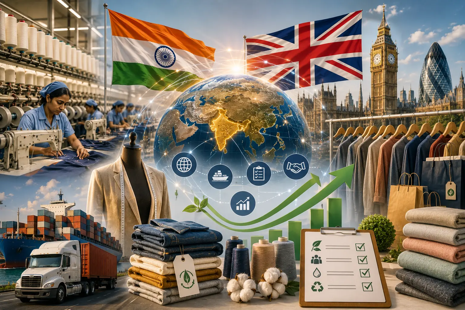India UK FTA textile industry — export supply chain from Indian garment manufacturing to UK fashion retail