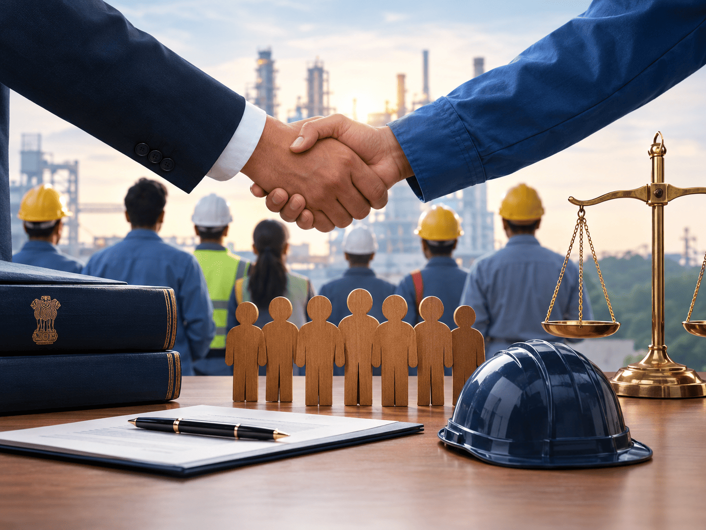 Trade union recognition under the Industrial Relations Code, 2020, showing collective bargaining, worker representation and employer negotiations in India.