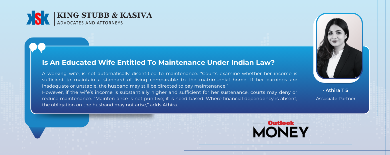 Athira T S Highlights Courts’ Balanced Approach to Maintenance for Working Wives