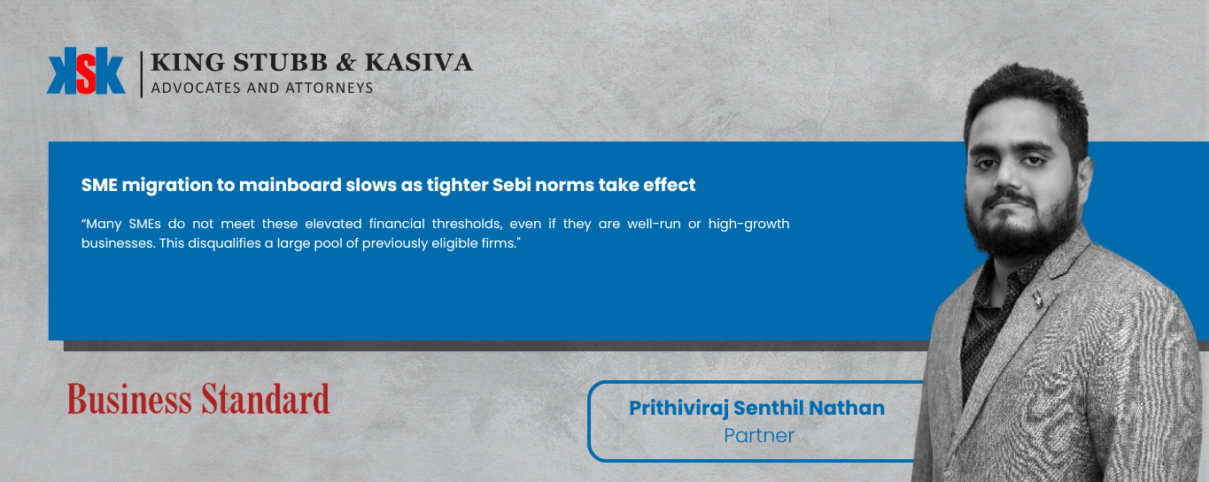 Prithiviraj Senthil Nathan on the Impact of Stricter SEBI Norms on SME Migration