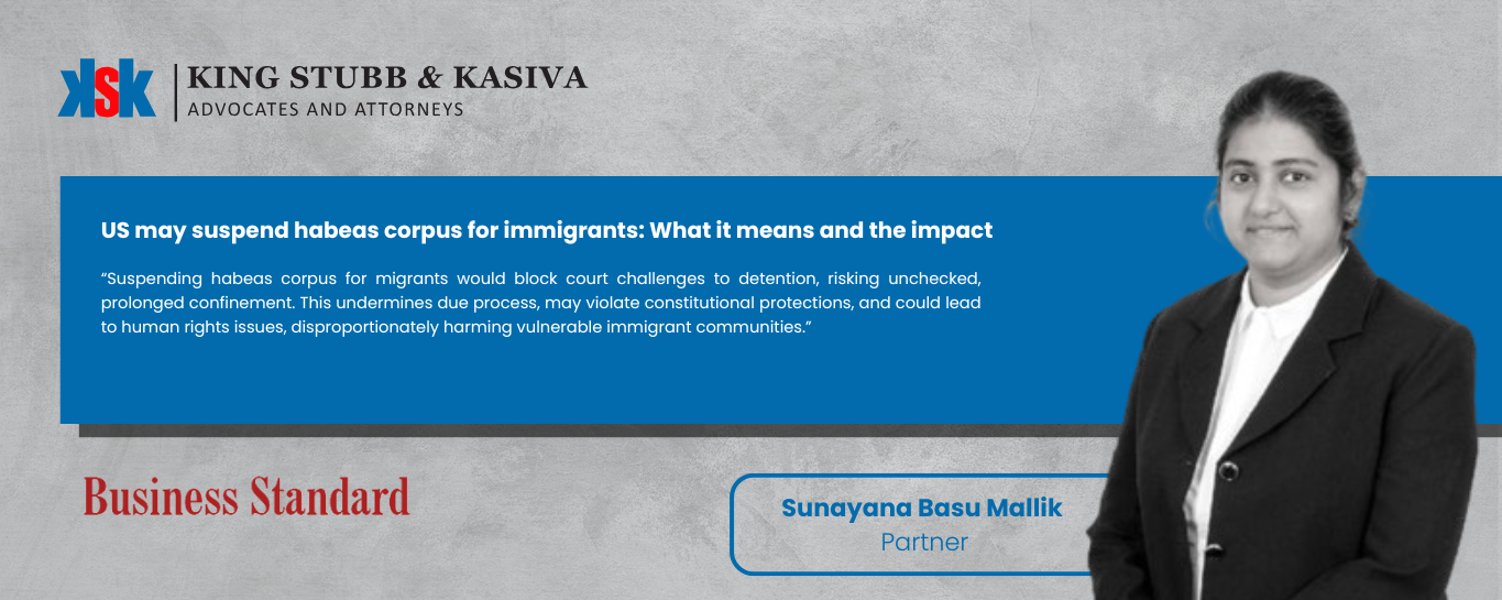 Sunayana Basu Mallik Comments in a Business Standard article on Critical Immigration Rights Issue