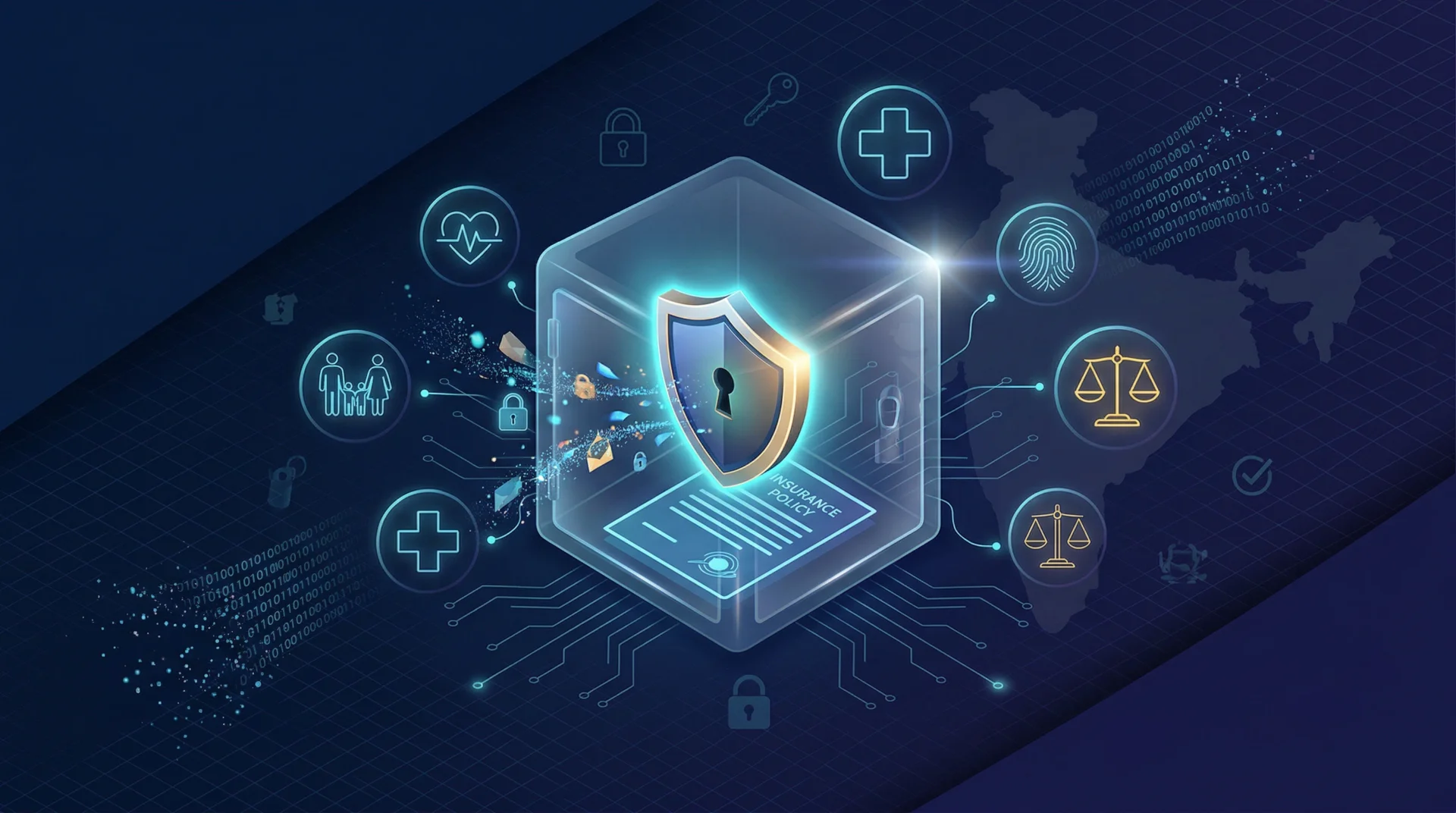 Data protection and DPDP Act 2023 compliance banner for India's insurance sector regulatory framework.