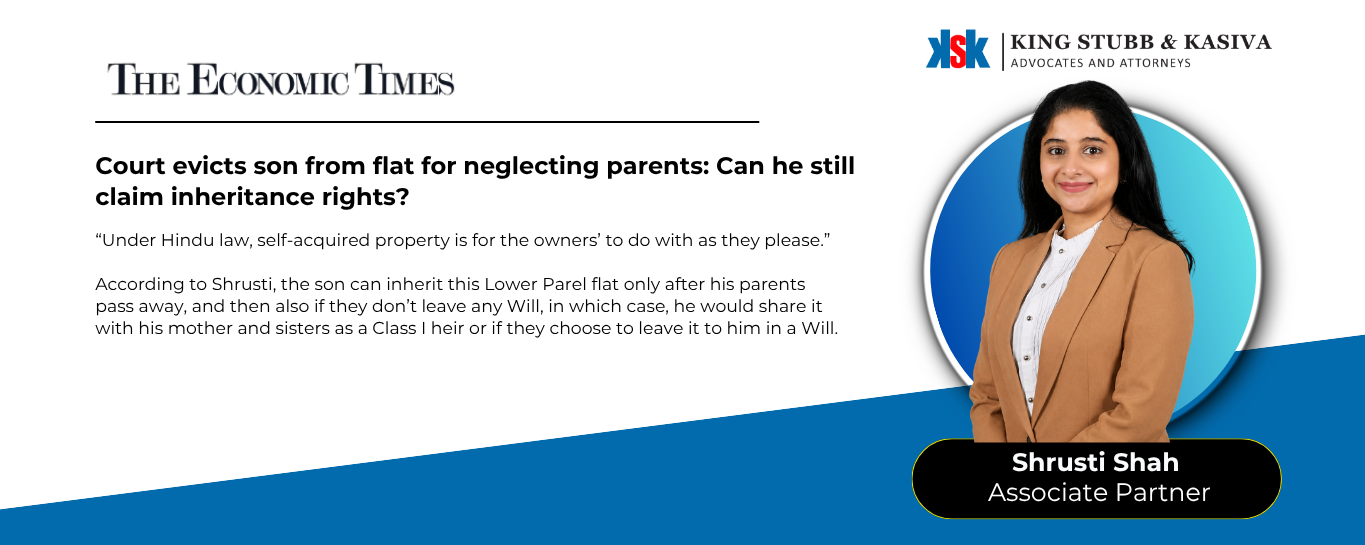 Shrusti Shah of King Stubb & Kasiva on property rights of children and protection of senior citizens