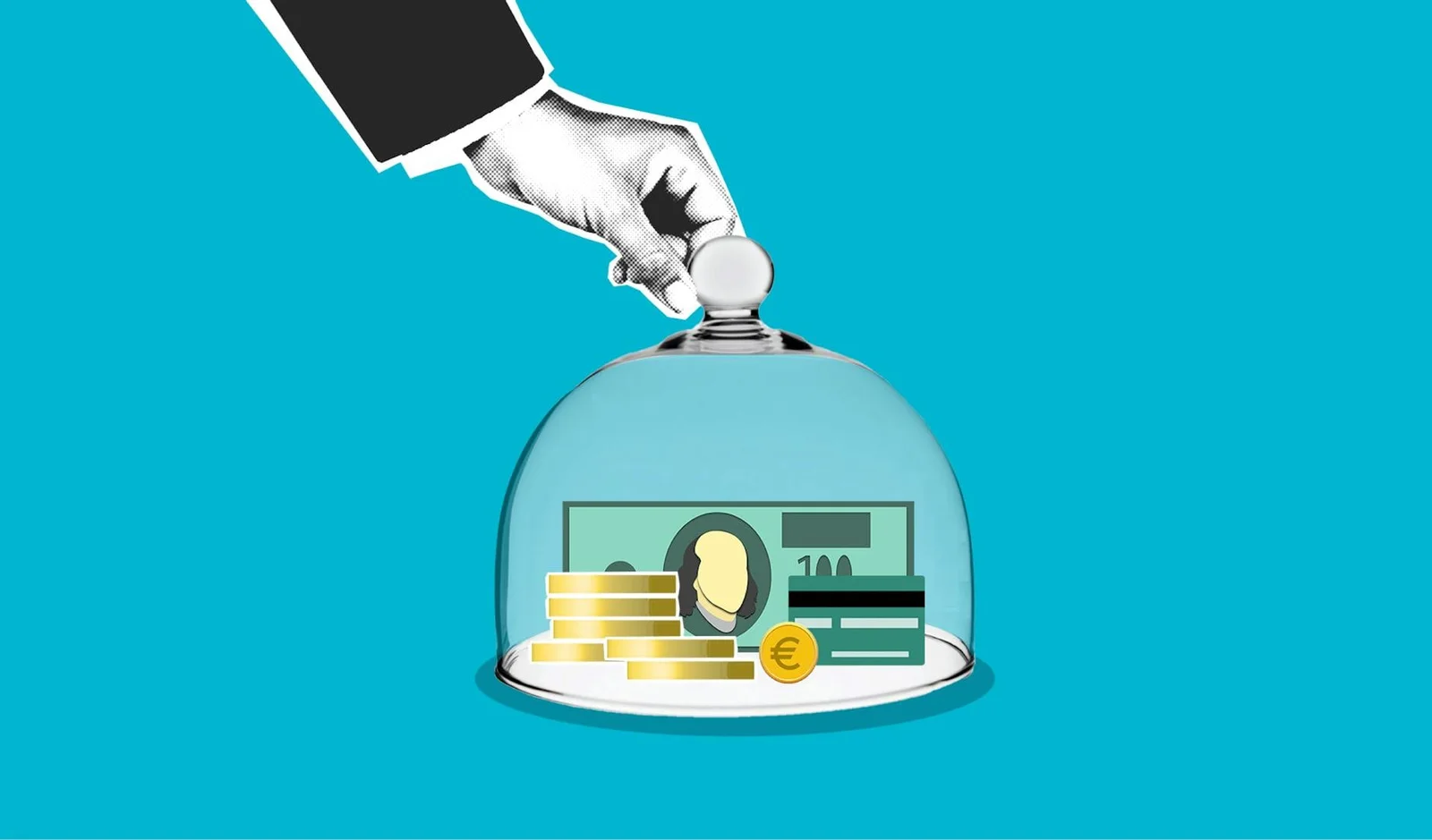 infrastructure debt funds india 2026 - - Decorative cardboard illustration of person hand putting transparent dome on dollar